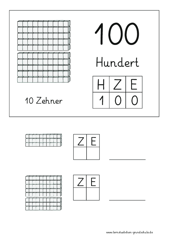 Zahlen Bis 100 Darstellen Erste Arbeitsbl tter pdf Lernst bchen